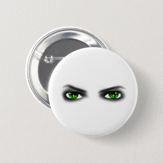Badge Rond 5 Cm Eerie Green Eyes (Devant & derrière)