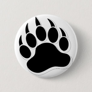 Badge Rond 5 Cm Effet 3D de griffe d'ours gay Awesome en N&B