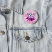 Badge Rond 5 Cm Effet de bijou imprimé par fée rose mignonne de (En situation)