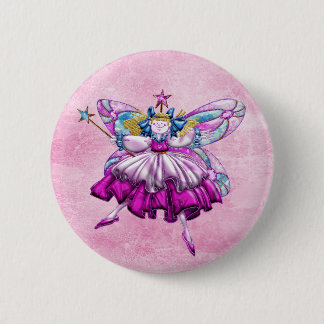 Badge Rond 5 Cm Effet de bijou imprimé par fée rose mignonne de