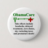 Badge Rond 5 Cm Effets secondaires d'ObamaCare (Devant)