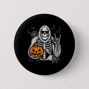 Badge Rond 5 Cm Éffrayant Bigfoot Jack-o'-lantern Skeleton Hallowe