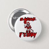 Badge Rond 5 Cm Effrayant Drôle Halloween Clown Hockey gardien (Devant & derrière)