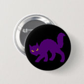 Badge Rond 5 Cm Éffrayant Halloween Kitty Chat mal effrayant (Devant & derrière)