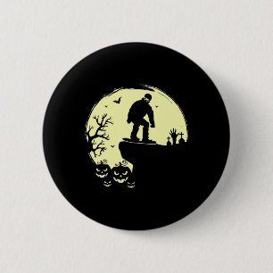 Badge Rond 5 Cm Éffrayant Halloween Snowboard Pleine lune Snowboar