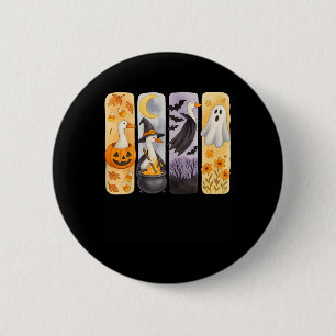 Badge Rond 5 Cm Éffrayant Halloween sot-oie Citrouille Ghost Treat