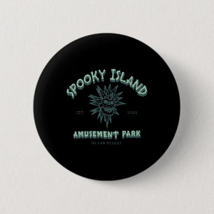 Badge Rond 5 Cm Éffrayant Island Retro Halloween Crâne 90s Hallowe