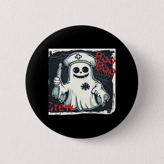 Badge Rond 5 Cm Éffrayant Nurse Ghost Haunted Hospital Crew Ghomaj (Devant)