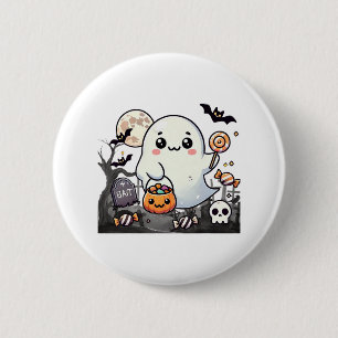 Badge Rond 5 Cm Éffrayants amis mignons Halloween Ghost Citrouille