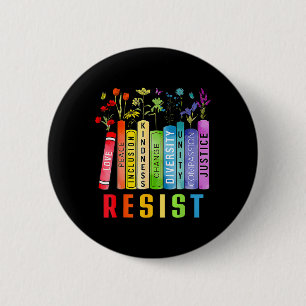 Badge Rond 5 Cm Egalité des droits Livre Flower Trump Femmes Droit