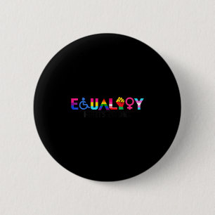 Badge Rond 5 Cm Égalité Fierté Arc-en-ciel Lgbtq Féministe Handica