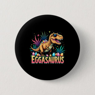 Badge Rond 5 Cm Eggasaurus Pâques Stegosaurus Dinosaure Garçons En