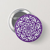 Badge Rond 5 Cm Eggplant Mandala (Devant & derrière)