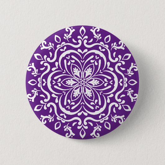 Badge Rond 5 Cm Eggplant Mandala (Devant)