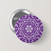 Badge Rond 5 Cm Eggplant Mandala (Devant & derrière)