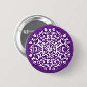 Badge Rond 5 Cm Eggplant Mandala (Devant & derrière)