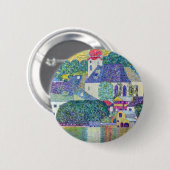 Badge Rond 5 Cm Eglise St Wolfgang par Gustav Klimt, Art Victorien (Devant & derrière)
