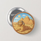 Badge Rond 5 Cm Egypt's Sphinx (Devant & derrière)