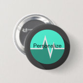 Badge Rond 5 Cm EKG vert turquoise infirmière Dr. médical (Devant & derrière)