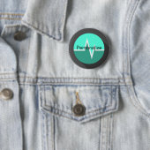 Badge Rond 5 Cm EKG vert turquoise infirmière Dr. médical (En situation)