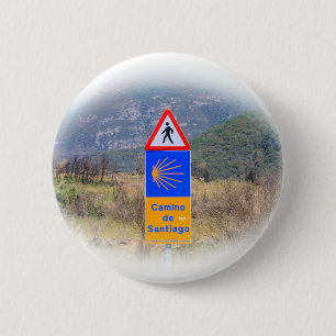 Badge Rond 5 Cm EL Camino De Saint-Jacques-de-Compostelle,
