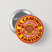 Badge Rond 5 Cm El Camino de Santiago (Devant & derrière)