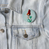 Badge Rond 5 Cm El Dia de Muertos Mermaid (En situation)
