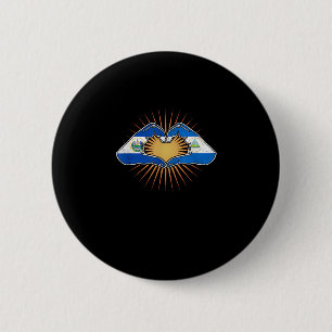 Badge Rond 5 Cm El Salvador Et Nicaragua Mains Cardiaques