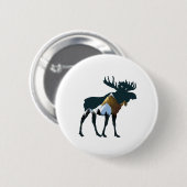 Badge Rond 5 Cm Élan de la forêt de nuit (Devant & derrière)