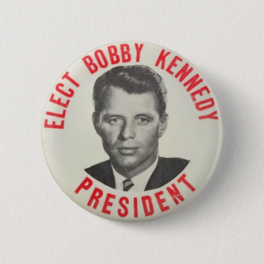 Badge Rond 5 Cm Elect Bobby Kennedy Président (Devant)
