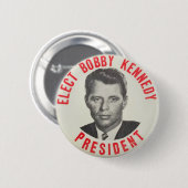 Badge Rond 5 Cm Elect Bobby Kennedy Président (Devant & derrière)