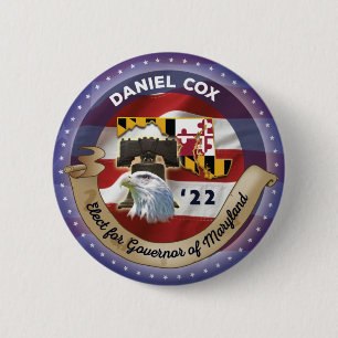 Badge Rond 5 Cm Elect Daniel Cox pour gouverneur du Maryland