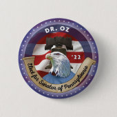 Badge Rond 5 Cm Elect Mehmet Oz pour Sénateur de Pennsylvanie (Devant)