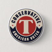 Badge Rond 5 Cm Électeurs conservateurs américains (Devant)