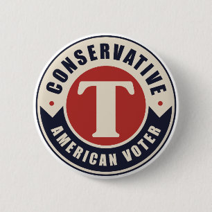 Badge Rond 5 Cm Électeurs conservateurs américains