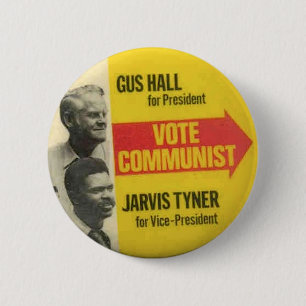 Badge Rond 5 Cm Élection 1976 - GUS Hall/bouton de CPUSA de Jarvi