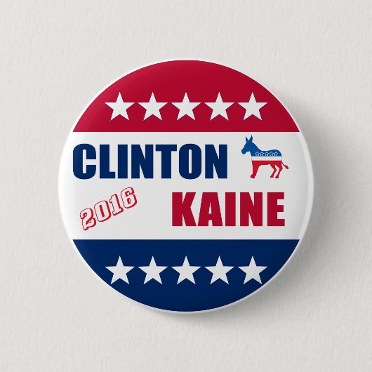 Badge Rond 5 Cm Élection 2016 de Clinton Kaine | (Devant)
