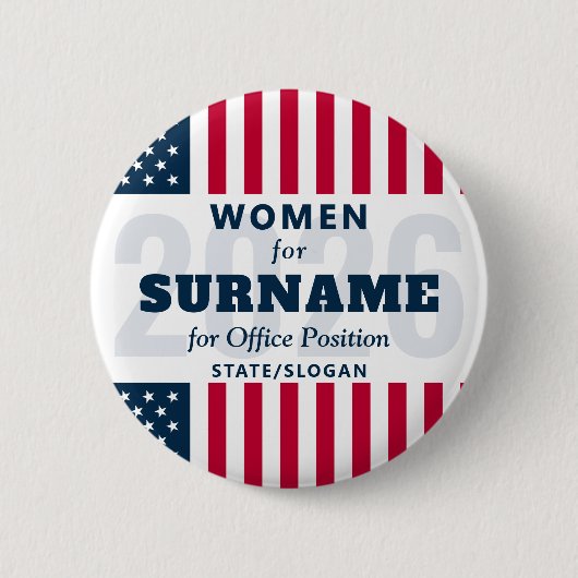 Badge Rond 5 Cm Election Campaign Pin: Group for Candidate Support (Devant)