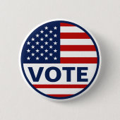 Badge Rond 5 Cm Élection présidentielle du drapeau américain (Devant)