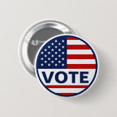 Badge Rond 5 Cm Élection présidentielle du drapeau américain (Devant & derrière)