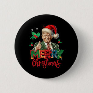 Badge Rond 5 Cm Élection Trump 2024 Joyeux Noël drôle T