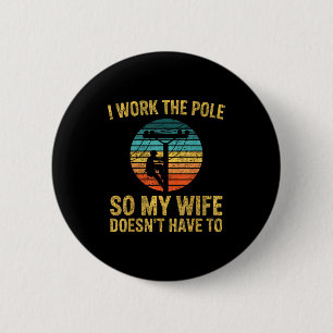 Badge Rond 5 Cm Électricien Rétro Coucher de soleil, je travaille 