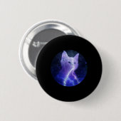 Badge Rond 5 Cm Électricité Chat Éclair Graphique Art Chat Maman (Devant & derrière)