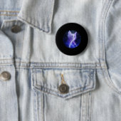Badge Rond 5 Cm Électricité Chat Éclair Graphique Art Chat Maman (En situation)