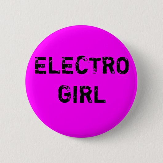 Badge Rond 5 Cm électro bouton de fille (Devant)