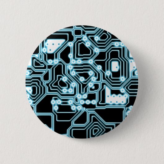 Badge Rond 5 Cm ElecTRON - Bleu / Noir (Devant)