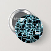 Badge Rond 5 Cm ElecTRON - Bleu / Noir (Devant & derrière)