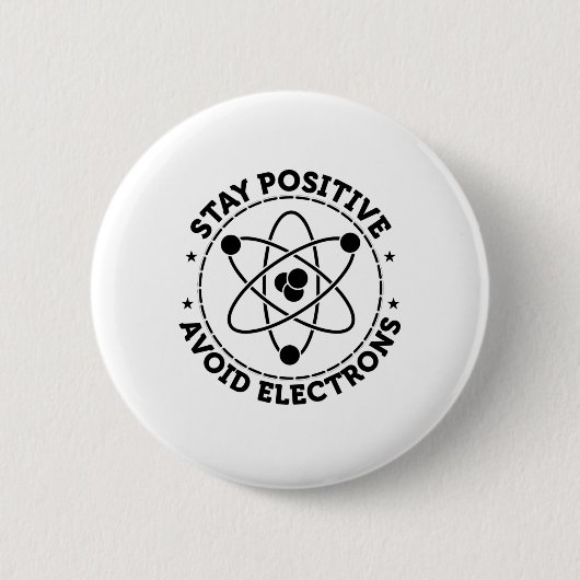 Badge Rond 5 Cm Électrons physiciens | Cadeau de sciences physique (Devant)