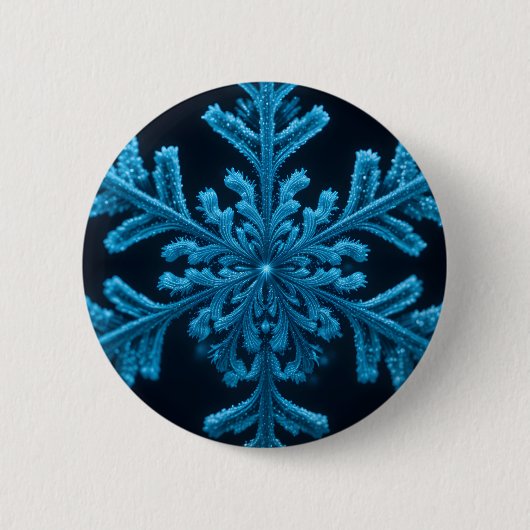 Badge Rond 5 Cm Elégance congelée : Design complexe de flocon de n (Devant)
