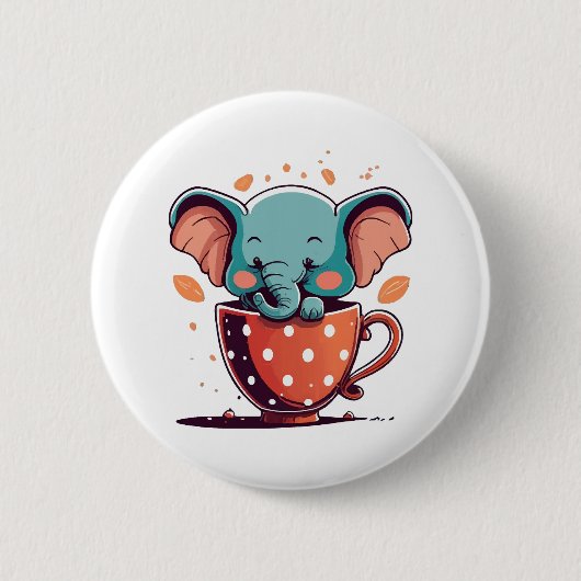 Badge Rond 5 Cm Élégance de l'éléphant (Devant)